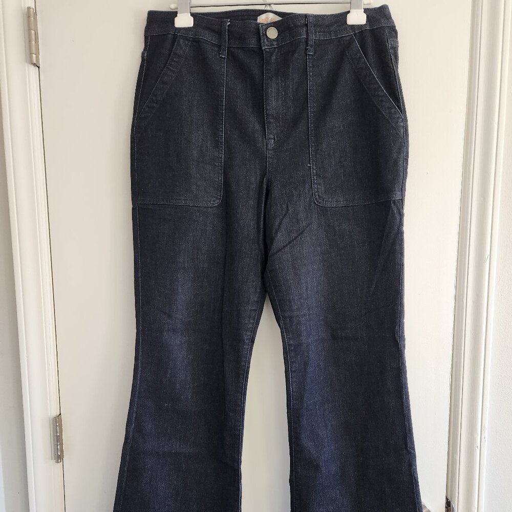 Dark blue flare leg jeans